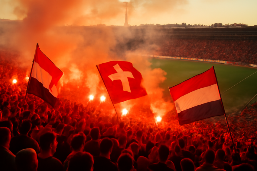 Suasana derbi Balkan dengan suporter yang berkobar di stadion